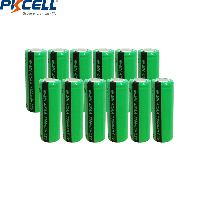 12 x PKCELL 4/5AA металл гидридных или никель Батарея с плоским верхом 1 2 V 1300 мА/ч