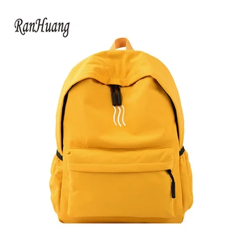 

RanHuang New Arrive 2020 Women's Casual Nylon Backpacks Preppy Style Teenage Girls School Bags Women Travel Bags Yellow A1750