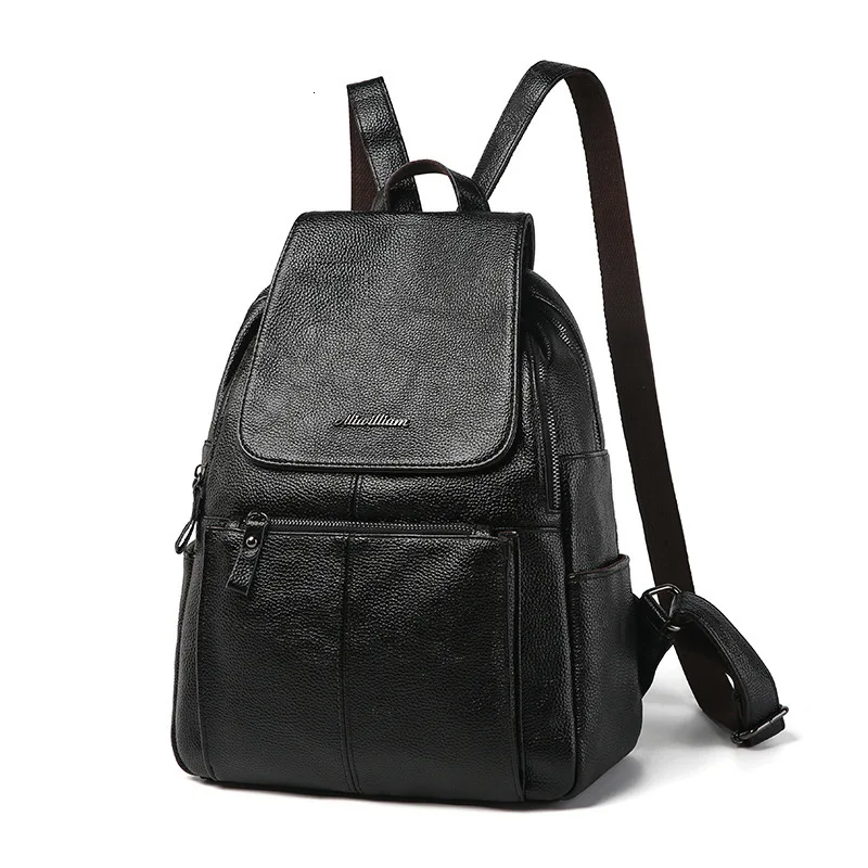 Кожаный женский рюкзак aliwilam Mochila Mujer, лаконичная дорожная сумка через плечо для девочек, Многофункциональный модный рюкзак с защитой от воровства