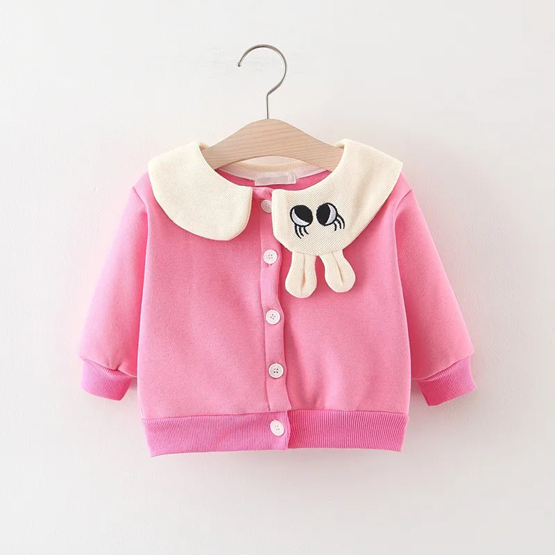 Children's Coat Autumn and Winter Plus Velvet Baby Cartoon Cardigan