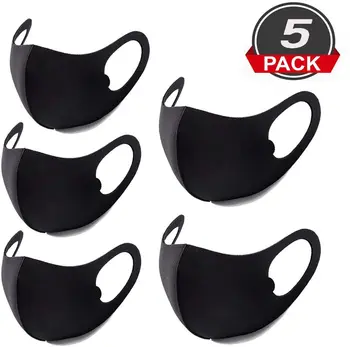 

5pcs Cotton Dust Face Mask Cute PM2.5 Washable Anti Haze Dust Mask Respirator Windproof For Women Men Anti-Dust Masks Kids Virus