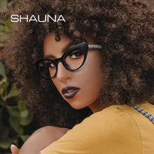 SHAUNA, модная блестящая оправа TR90, проволока из нержавеющей стали, для женщин, кошачий глаз, оптическая оправа для очков, пружинная петля