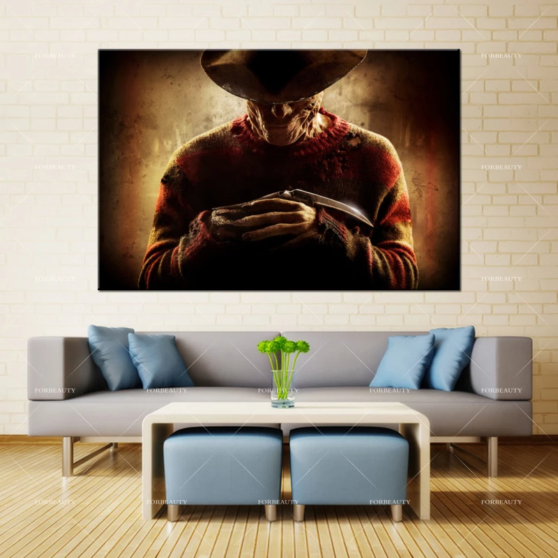 Forbeauty Canvas Painting Wall Art A_nightmare_on_elm_street_fred_krueger_englund_ Spray Printing Waterproof Ink Home Decor | Дом и сад
