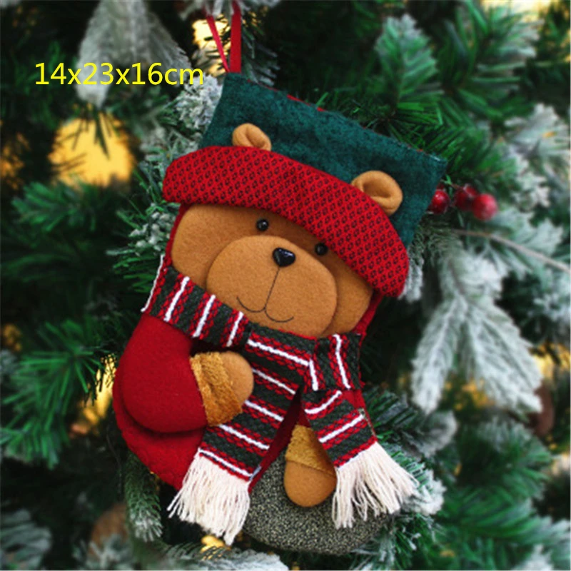 Рождественские носки Рождественский Декор для дома подвесные украшения для одежды маленькие сапоги елочные приспособления для декора вечеринки подарочная сумка