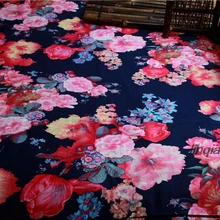 Хлопок кулирный Гладкий белье высокого качества из хлопка и льна с принтом ткань для одежды