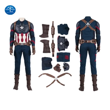 

Avengers Endgame Captain America Cosplay costume full set Outfit Captain America Steve Rogers Jumpsuit free shipping custom made