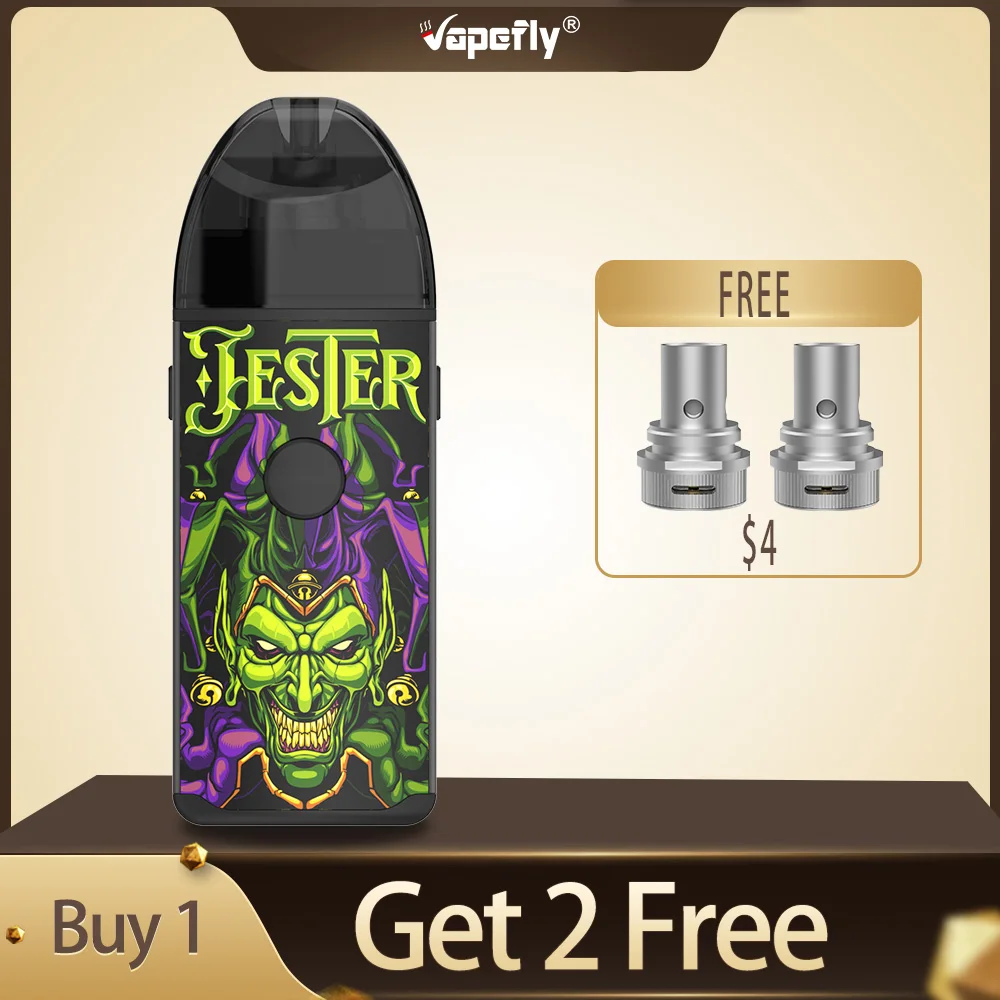 Tanie Darmowa cewka!! Vapefly Jester Pod Kit 1000mAh bateria 2ml kroplówka odbudowująca Pod cewka z siatką i 3 tryby wyjściowe Vape Pod VS Vinci Mod