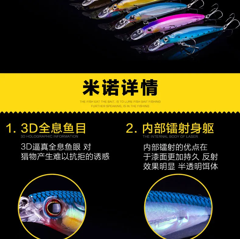 Плавающая приманка Mino, подвесной ночной Светильник Topmouth Culter, набор для пресноводной рыбалки, универсальный, предназначенный для уничтожения баса, Manda