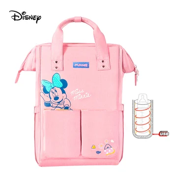 

Disney diaper bag mummy bag Multifunctional large capacity backpack Double pocket Fashion USB Insulation Bags
