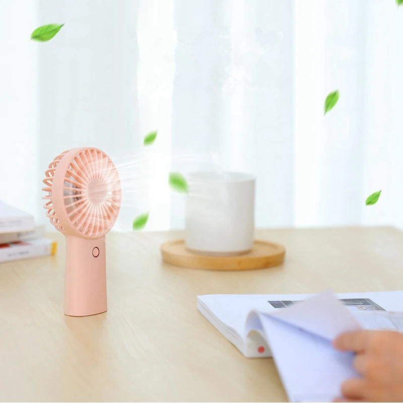 2 комплекта 4000 мАч Перезаряжаемый Usb портативный мини-вентилятор бесшумный воздушный охладитель портативный Настольный вентилятор для дома синий и розовый