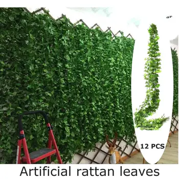 

12pcs Artificial Vine leaves Green vine ivy Leaf Garland Plant Fake Foliage Plants For Wedding Decoration Simulation Hanging Ivy