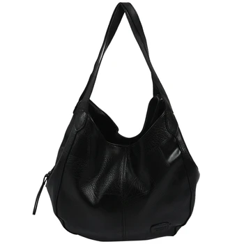 

Fashion Casual Soft Leather Stitching Shoulder Bag Large Capacity Tote Bag Shopping Travel Handbag
