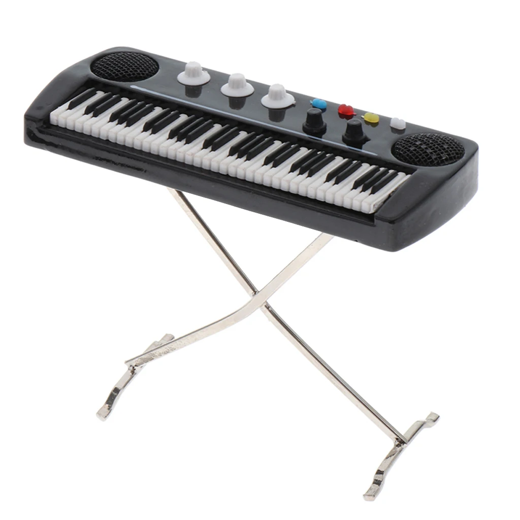 1/12 Musical Instrument Model for Doll House Music Room or Bedroom or Fairy Garden Decoration - Mini Keyboard Piano