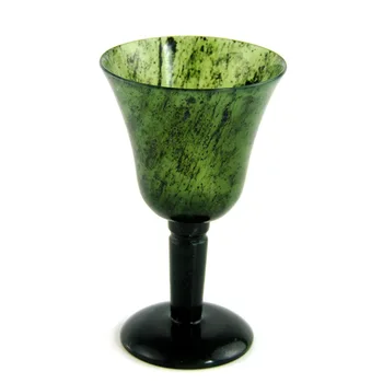 

Mandarin duck jade Black jade luminous cup goblet wine featuring jade wine glass