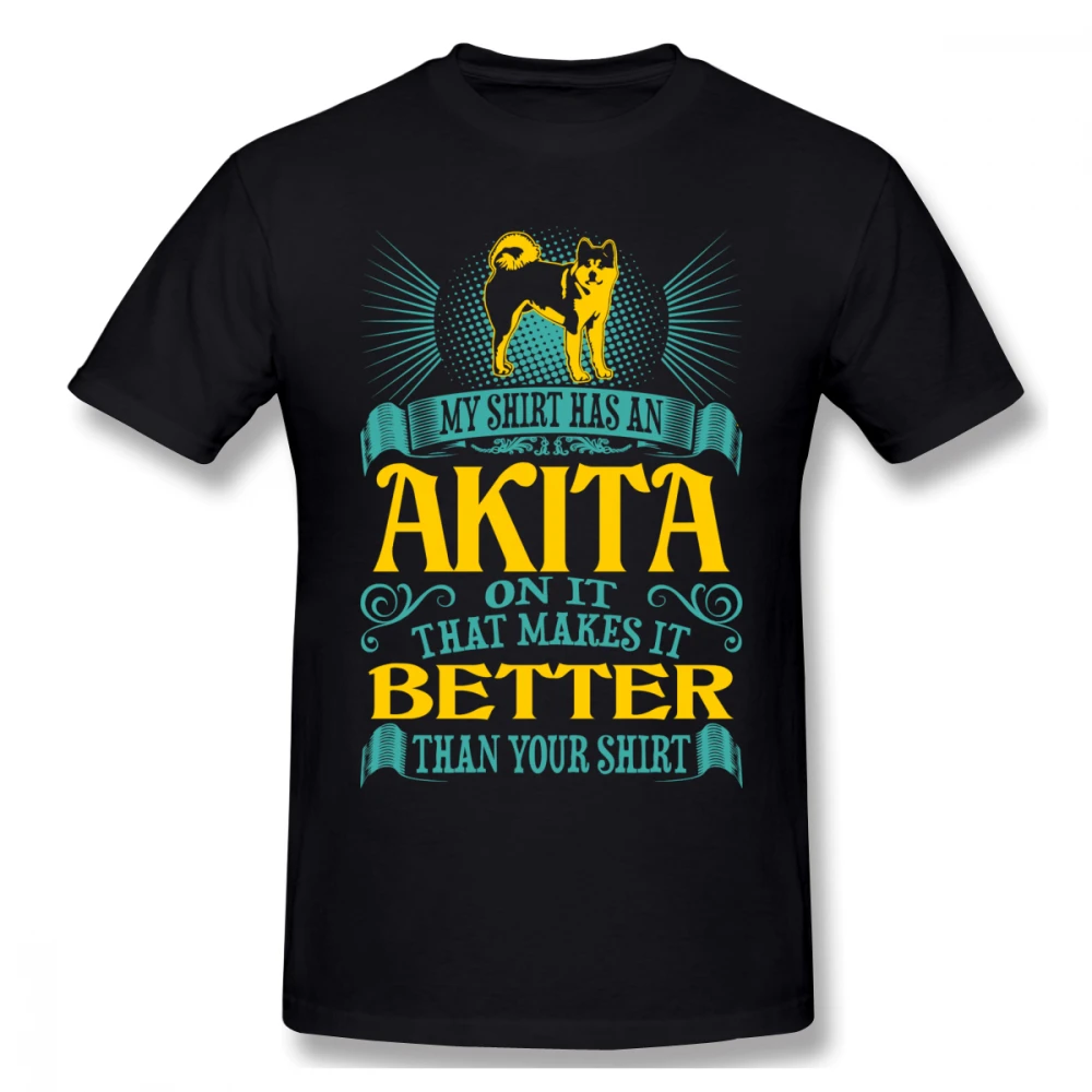 Japanese Dog Tees Mens Casual Short Sleeved Eco Cotton T Shirts Round