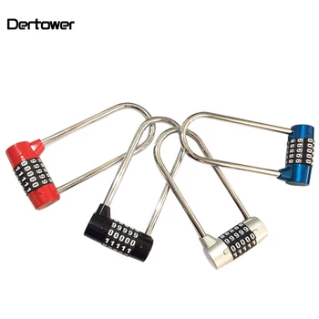 

5 Dial U Type Digit Metal Password Lock Gym Code Lock Padlock Portable Locker Lock Code Lock Steel Bracket Durable and Safe