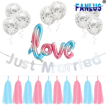 

30pcs/Set LOVE Foil Balloon Confetti with Balloons Decorations Wedding Party Tissue Paper Decoration Bride To Be Just Married