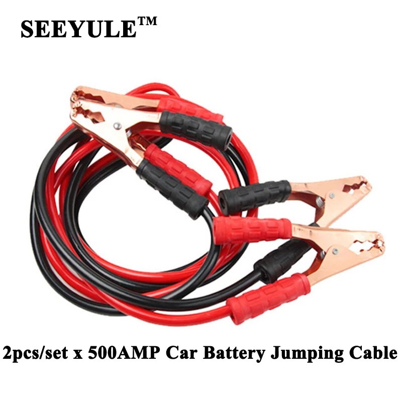 

2pcs/set SEEYULE 500AMP Booster Cable Car Battery Line Truck Off Road Car Jumping Cables Battery wire Car Accessories Tool