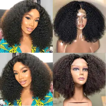 

Short Bob Wig Afro Kinky Curly Wig 13X4 Bob Lace Frontal Wigs 4X4 Closure Wig Lace Front Human Hair Wigs Remy Brazilian Hair Wig