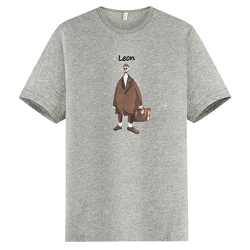 

Pattern Cotton T Shirts Men Fashion Leon Letter Printed T Shirt Male Short Sleeve Tee Shirt Homme Casual Mens White Clothing 4xl