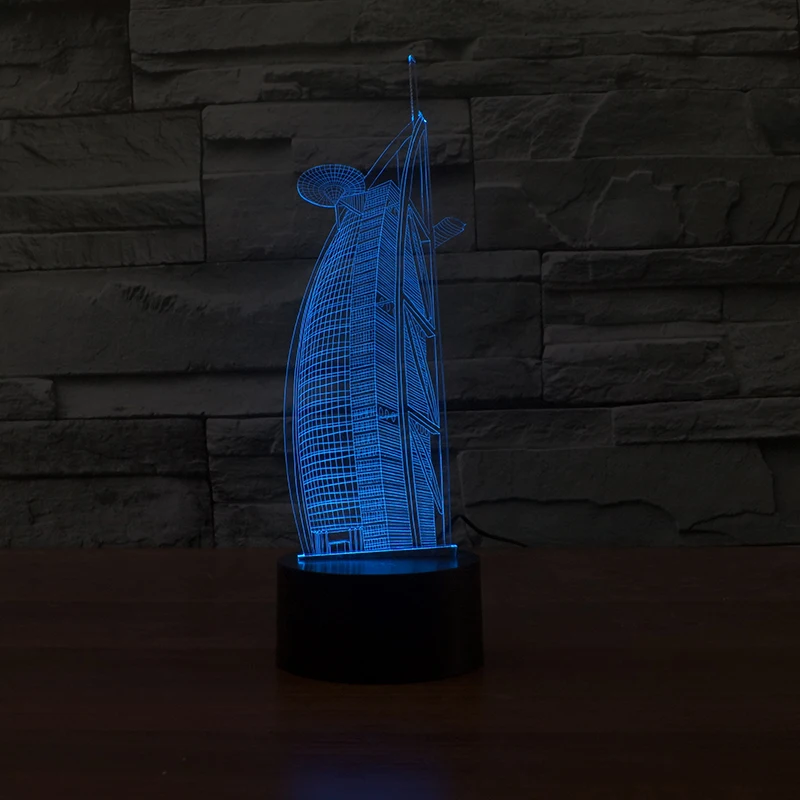 Lugger модель отеля 3d лампа 7 цветов светодиодный ночник для детей сенсорный светодиодный Usb Настольный Lampara Lampe детский спальный ночник