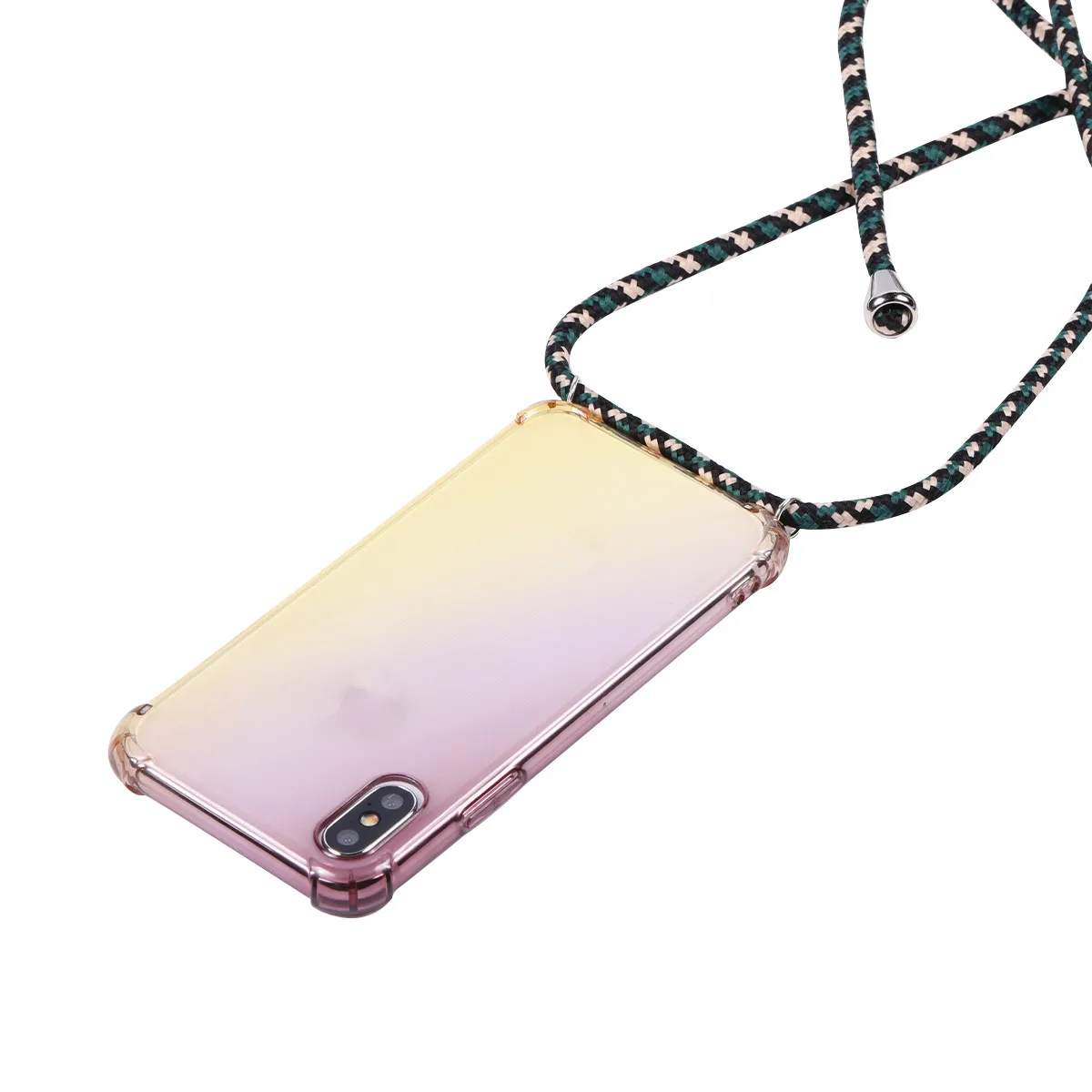 Rainbow aurora transparent case for Samsung Galaxy A6s A8s A9s A10 A20 A40 A50 A60 A70 A80 lanyard shoulder rope cord case cover - Цвет: A