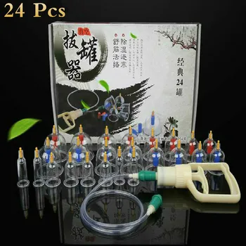 

24 Pcs Jar Vacuum Cupping Massage Cans Suction Enhancer Anti Cellulite Acupuncture Vacuum Cupping Cups Chinese Therapy For Body