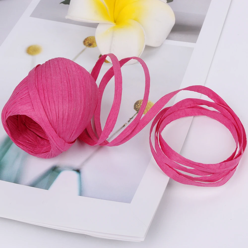 20 м/рулон 16 цветов DIY рафия ленточный шнур веревка для пальмовой упаковки бумажная веревка Подарочная коробка Свадебная Упаковка вечерние украшения