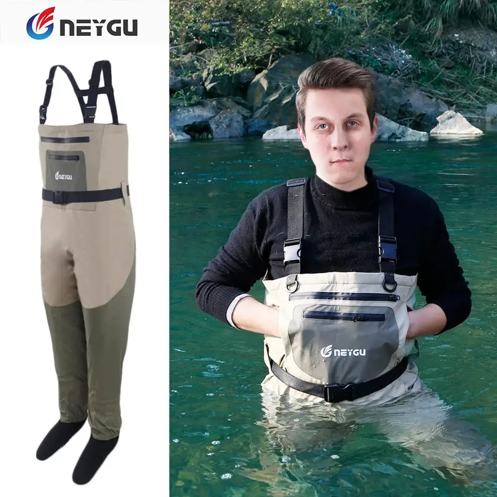 Acheter NeyGu néoprène bas pied poitrine Wader pour Rafting et chasse et marais camp boueux, imperméable et respirant Wader de pêche