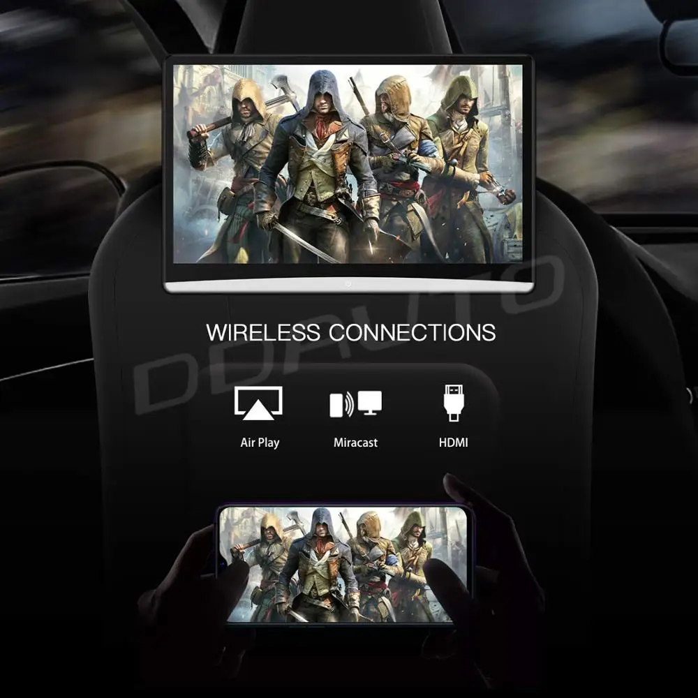 ТВ монитор на подголовник автомобиля 12 5 дюйма Android 8 1 Wi Fi 4K|MP4 и MP5 плееры для авто| |