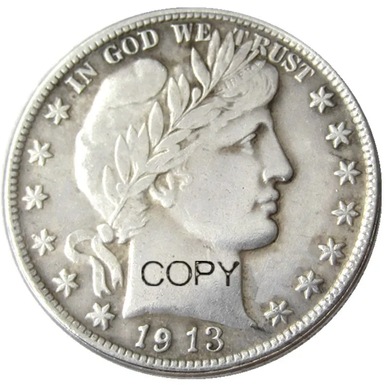 US A set of(1904-1916)-D 10PCS Barber Half Dollar Silver Plated Copy Coins