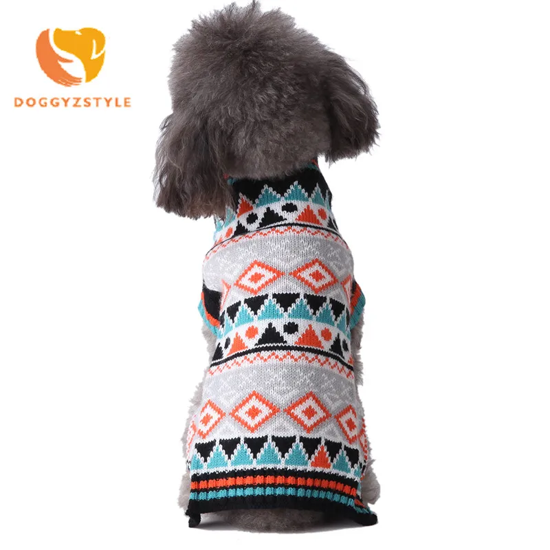 

1pcs Chinlon Knitting Dog Pullover Square Pattern Dog Winter Sweater Warm Clothes for Dachshunds Xmas Sweater for Small Dog Cat