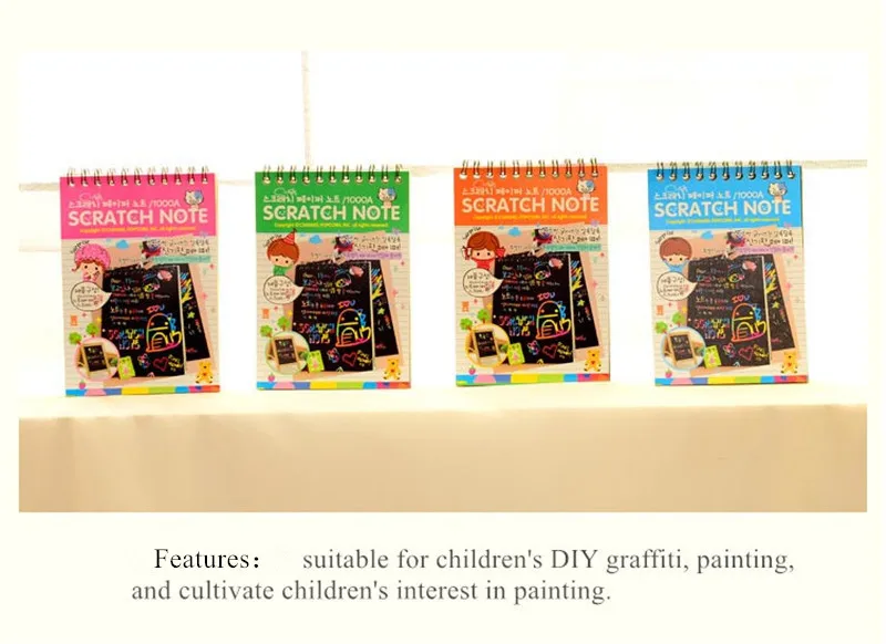 1 шт., скретч-картина для детей, креативная, сделай сам, скретч-живопись, красочное граффити, блокнот, креативный, сделай сам, головоломка