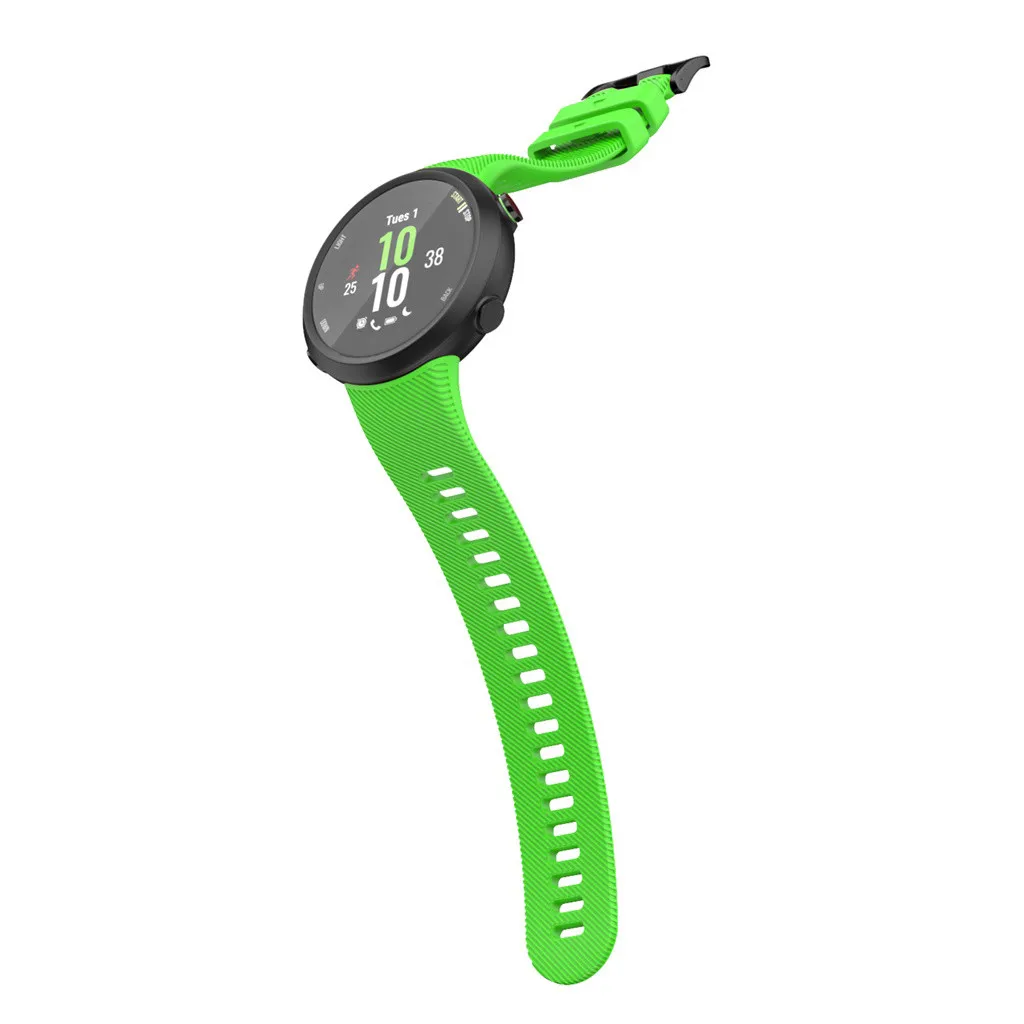 Ouhaobin мягкий сменный силиконовый ремень для Garmin Forerunner 45S умный Браслет 18 мм ремешок черный серебристый Пряжка 913#2