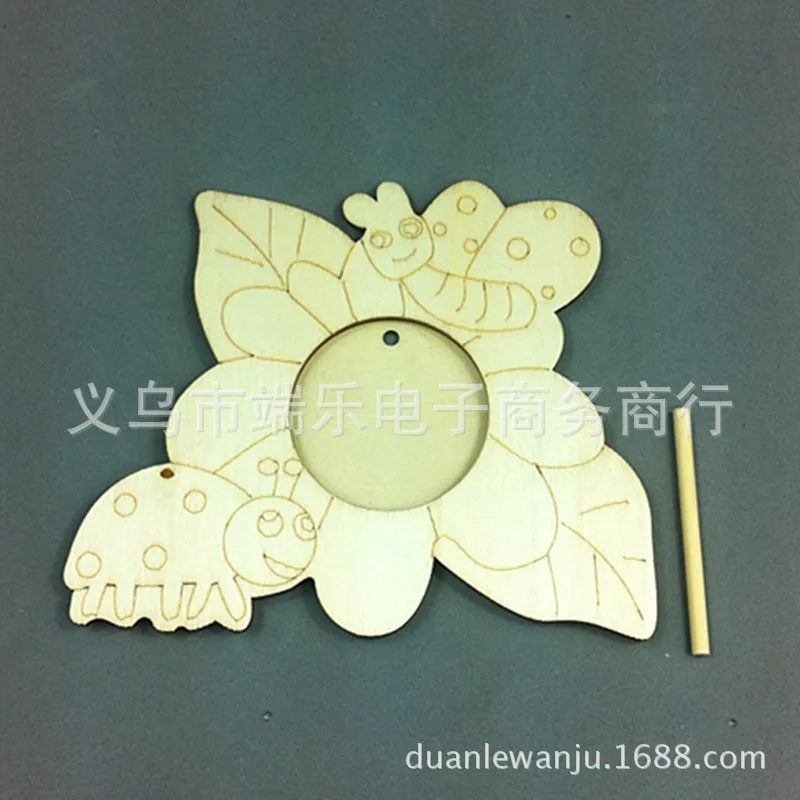 Wood Creative Flower Chickens Frame Abrasives CHILDREN'S DIY Clay Mud Pearl Material