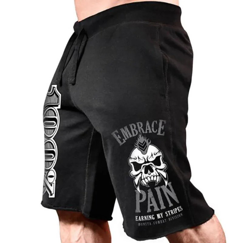 Мужские хлопковые шорты до середины икры для фитнеса, бодибилдинга, повседневные бегуны для тренировок, Брендовые спортивные короткие штаны, спортивные штаны, спортивная одежда
