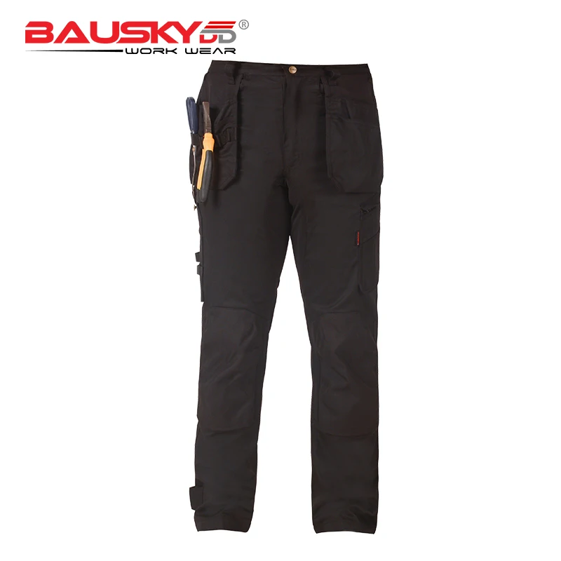 workwear 231 winter/autumn mens work pants stretch material multi tool pockets working clothes trousers blakc grey