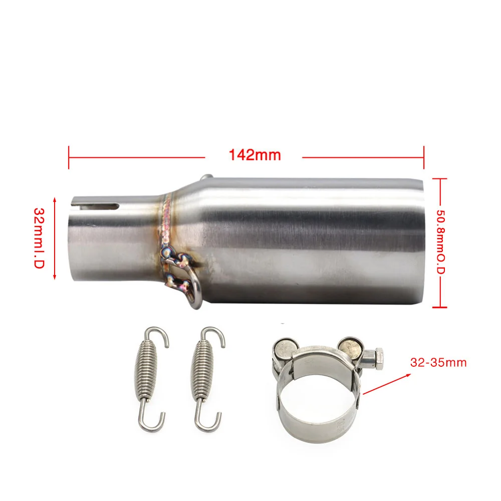 ZSDTRP Slip-On Motorcycle Exhaust Muffler with Middle Link Pipe