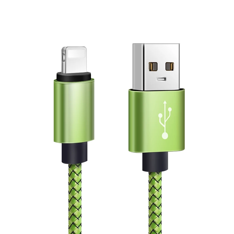 20 см 1 м 2 м 3 м данных USB быстрое зарядное устройство кабель для iPhone Xs Max XR X 8 7 6 s 6s Plus 5S SE iPad мобильный телефон зарядки длинный провод шнур - Цвет: Зеленый