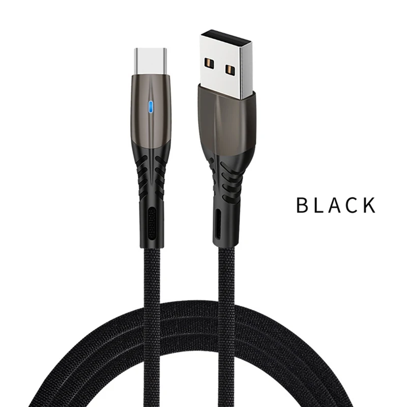 Черный Тип usb C кабель USB type-C c функцией быстрой зарядки передачи данных мобильного телефона Android кабели Xiaomi Redmi huawei samsung Тип C устройство Зарядное устройство Шнур - Цвет: Черный