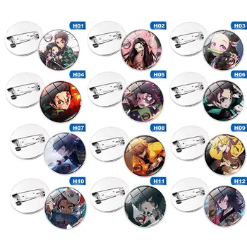 

Anime Demon Slayer: Kimetsu No Yaiba Kamado Tanjirou Pin Button Anime Character Pin Button Brooch Badge Gift Cosplay