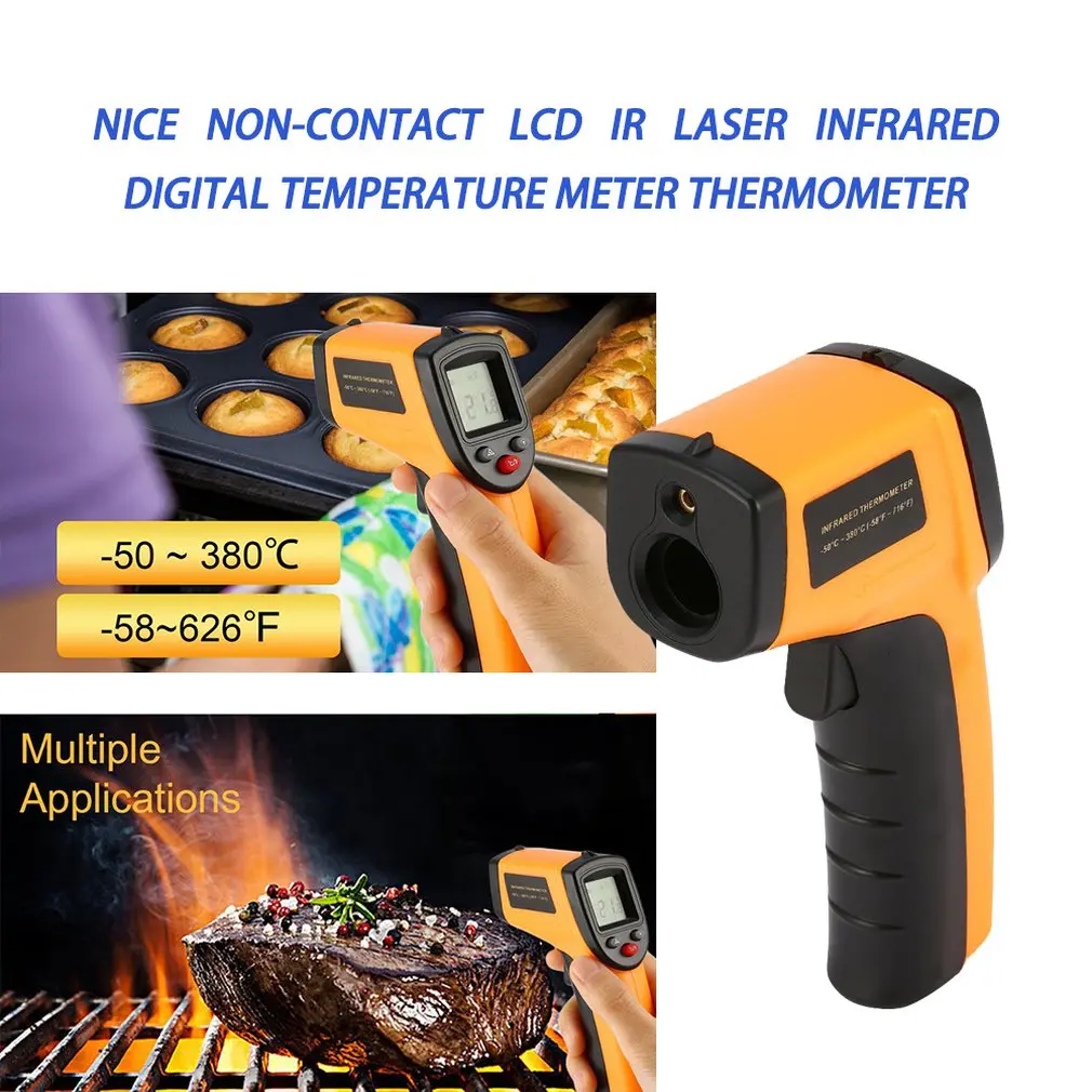 

Non-Contact LCD Display IR Laser Infrared Digital Temperature Meter Sensor Thermometer Point With Data Holding Function