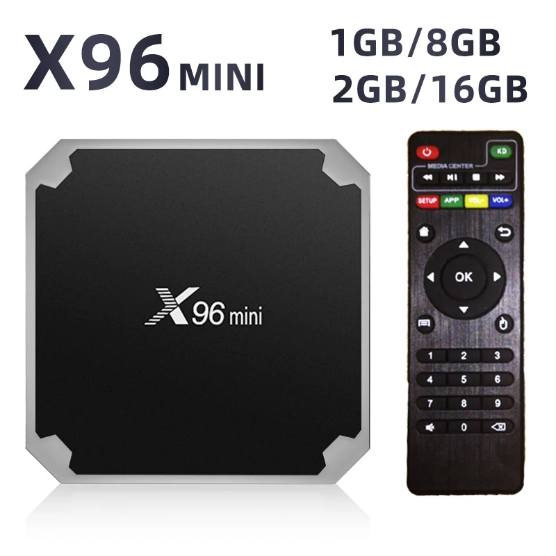 X96min S905W Смарт ТВ приставка Android 7,1 2 Гб 16 Гб медиаплеер Android ТВ приставка четырехъядерный 2,4 ГГц WiFi 1 ГБ 8 ГБ телеприставка
