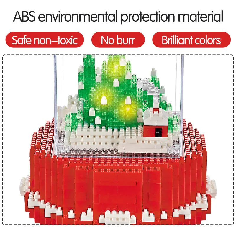 Лоз мини-блоки светодиодный веселая Рождественская елка детская игрушка Алмазный строительный блок кирпичи развивающая игрушка для детей рождественские подарки