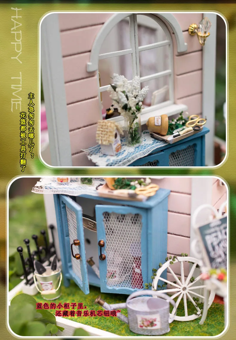 Сборный Детский DIY счастливое время Джинди деревянный ручной работы кукольный дом Миниатюрный ручной работы украшение дома головоломка игрушки для спальни подарок