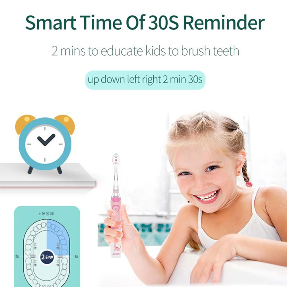 SG-677/EK6 зубная щетка Детская мультяшная электрическая зубная щетка звуковая вибрация Водонепроницаемая мягкая гигиена полости рта Массаж Уход за зубами