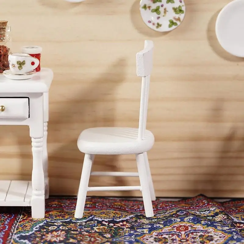 1/12 имитация дивана стул кукольный домик миниатюрная Обеденная Мебель белый стул модель игрушки для кукольного дома Декор Аксессуары