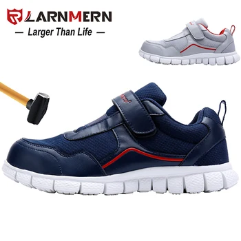 

LARNMERN Men's Work Safety Shoes Steel Toe Anti-smashing Breathable Lightweight Construction Protective Footwear