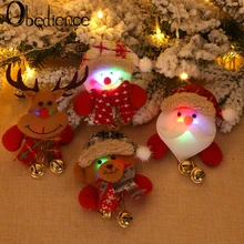 Рождественские украшения, светящийся колокольчик-висячая брошь, значок, снеговик, медведь, рождественский подарок, детский маленький подарок