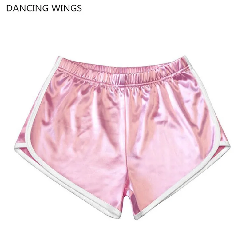 pink Летние женские шорты, повседневные, свободные, хлопковые, контрастные, с разрезом по бокам, с эластичной талией, короткие, Femme - Цвет: pink